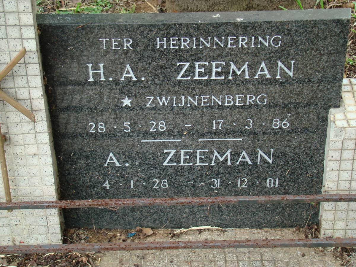 ZEEMAN H.A. 1928-1986 &amp; A. 1928-2001