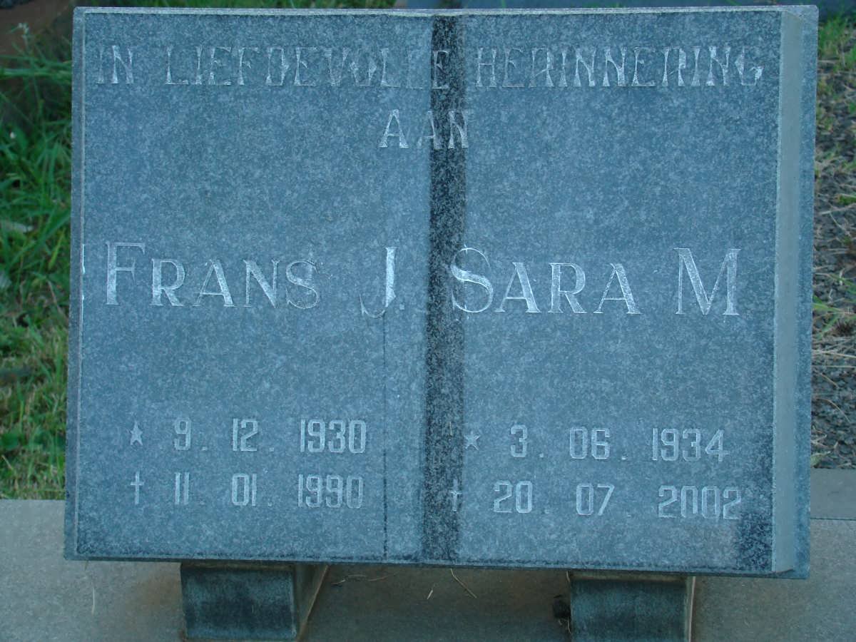 ?? Frans J. 1930-1990 &amp; Sara M. 1934-2002