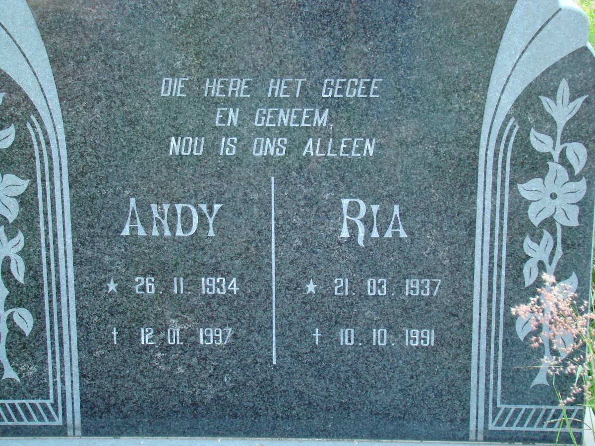 ?? Andy 1934-1997 &amp; Ria 1937-1991