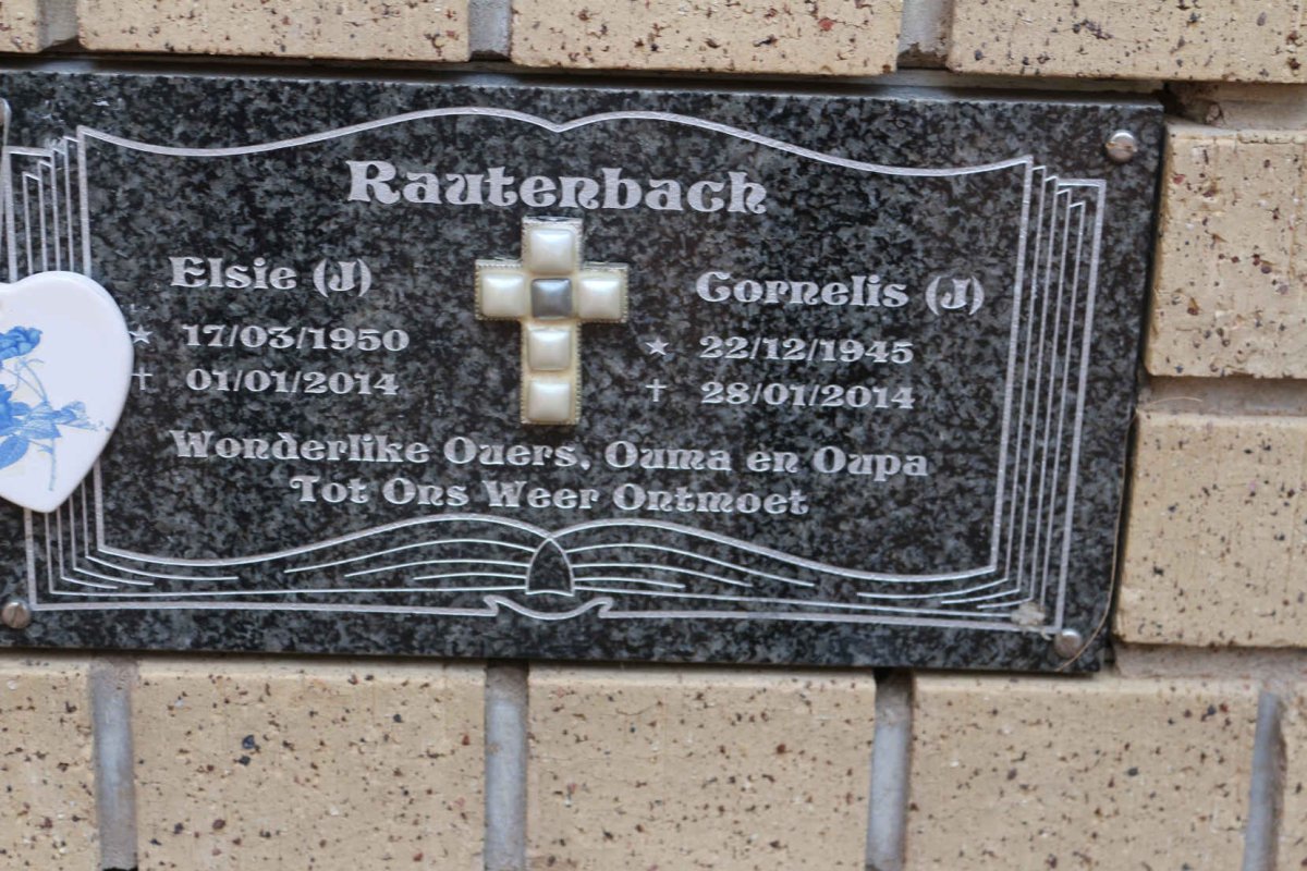 RAUTENBACH J 1945-2014 &amp; J 1950-2014