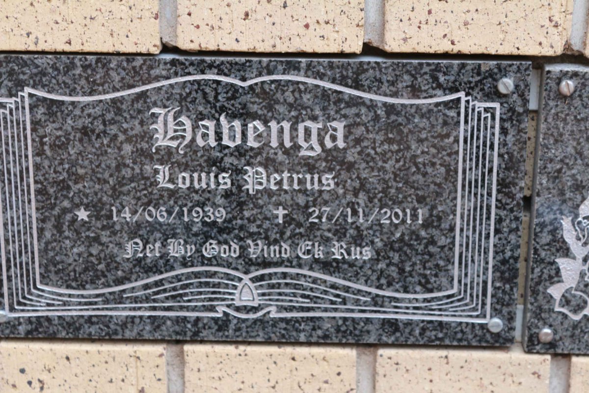 HAVENGA Louis Petrus 1939-2011