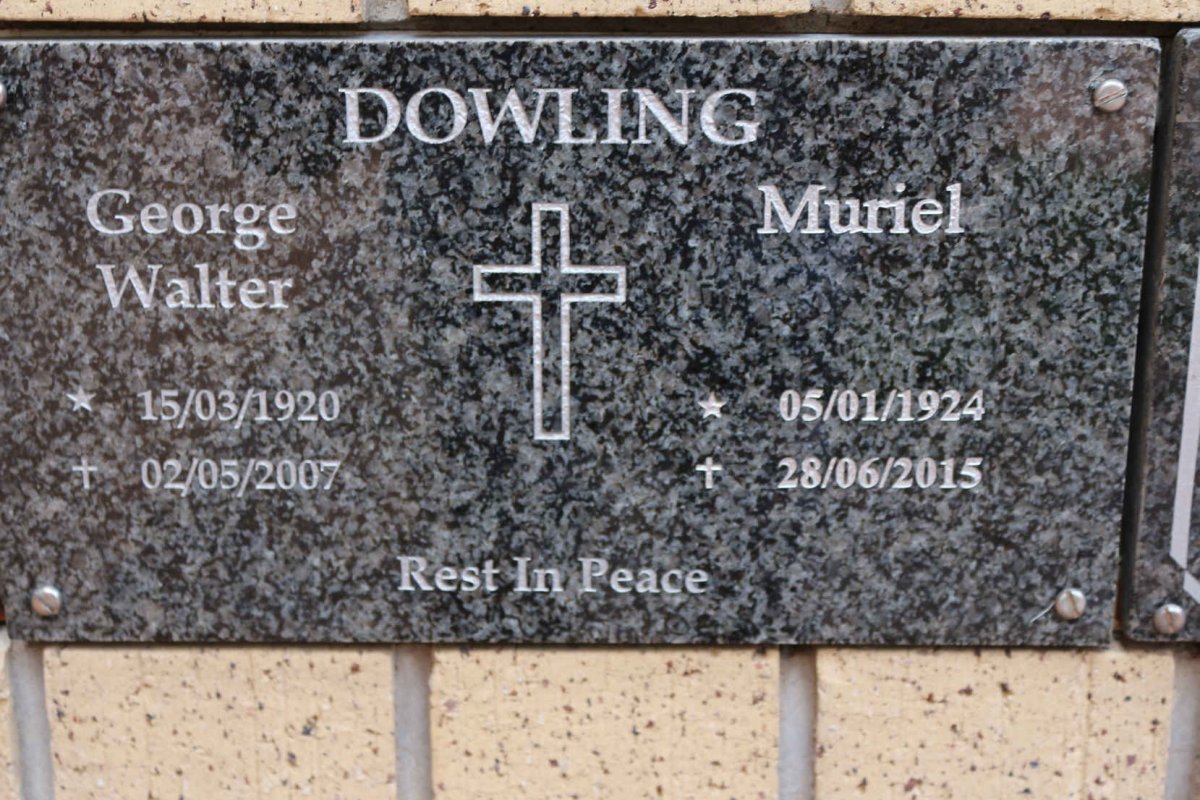 DOWLING George Walter 1920-2007 &amp; Muriel 1924-2015