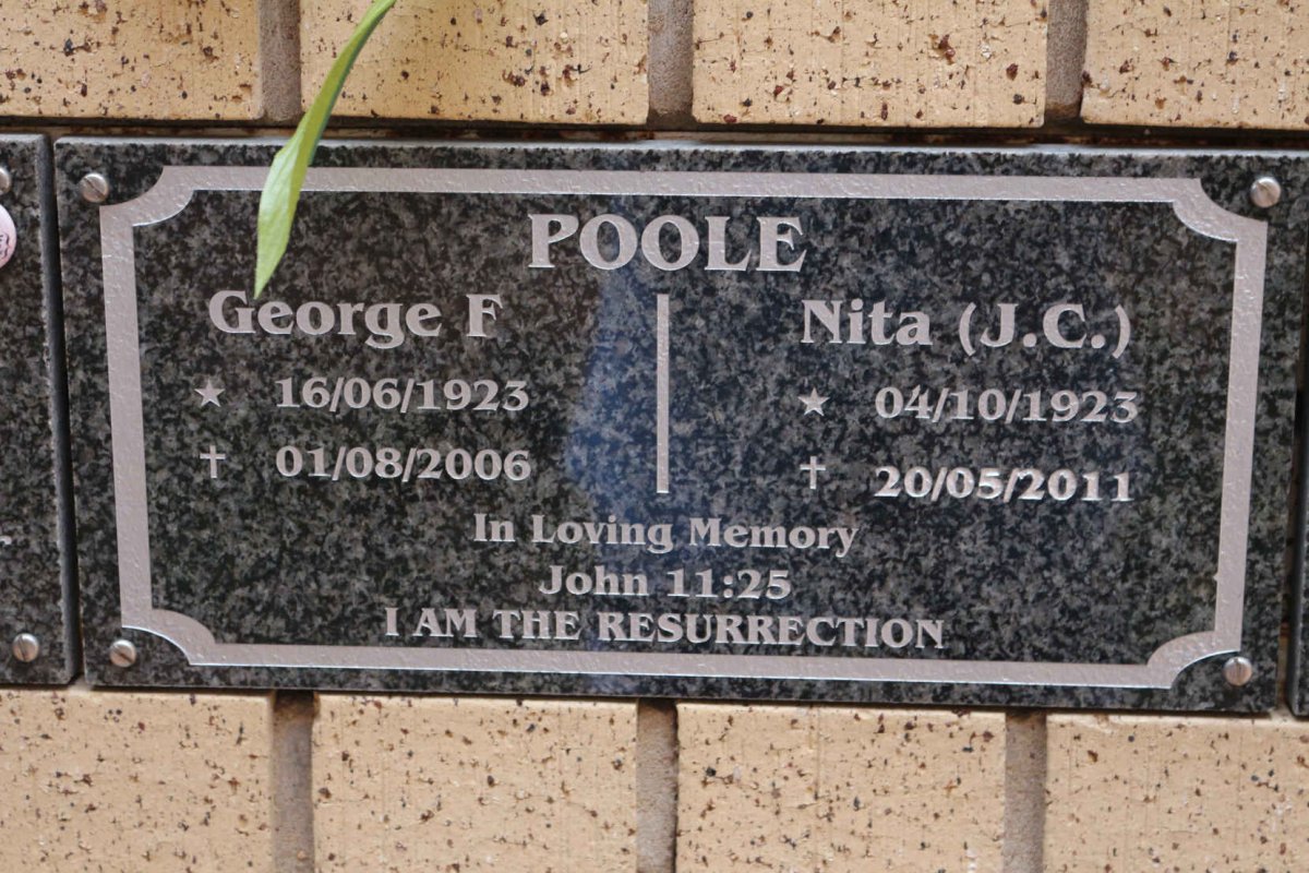 POOLE George F 1923-2006 &amp; J.C. 1923-2011