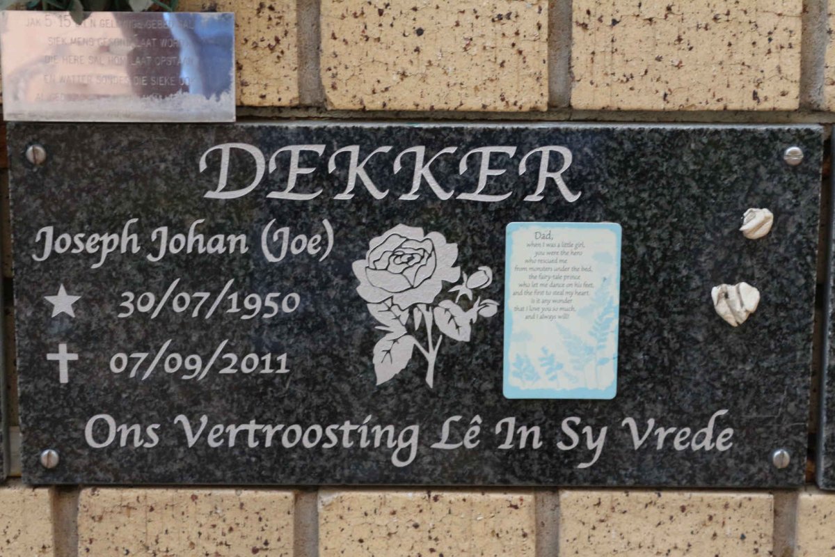 DEKKER Joseph Johan 1950-2011