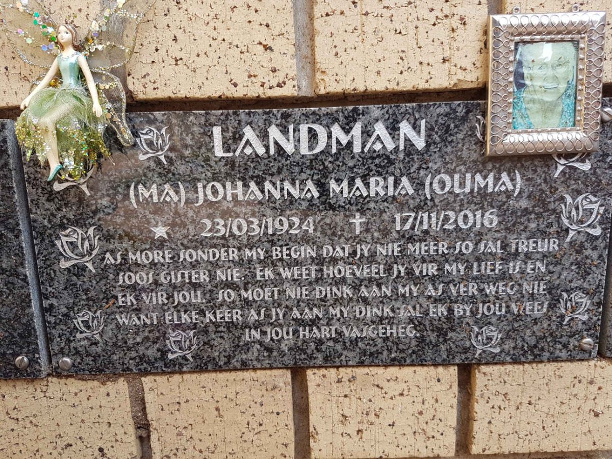 LANDMAN Johanna Maria 1924-2016