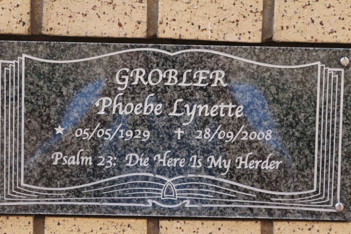GROBLER Phoebe Lynette 1929-2008
