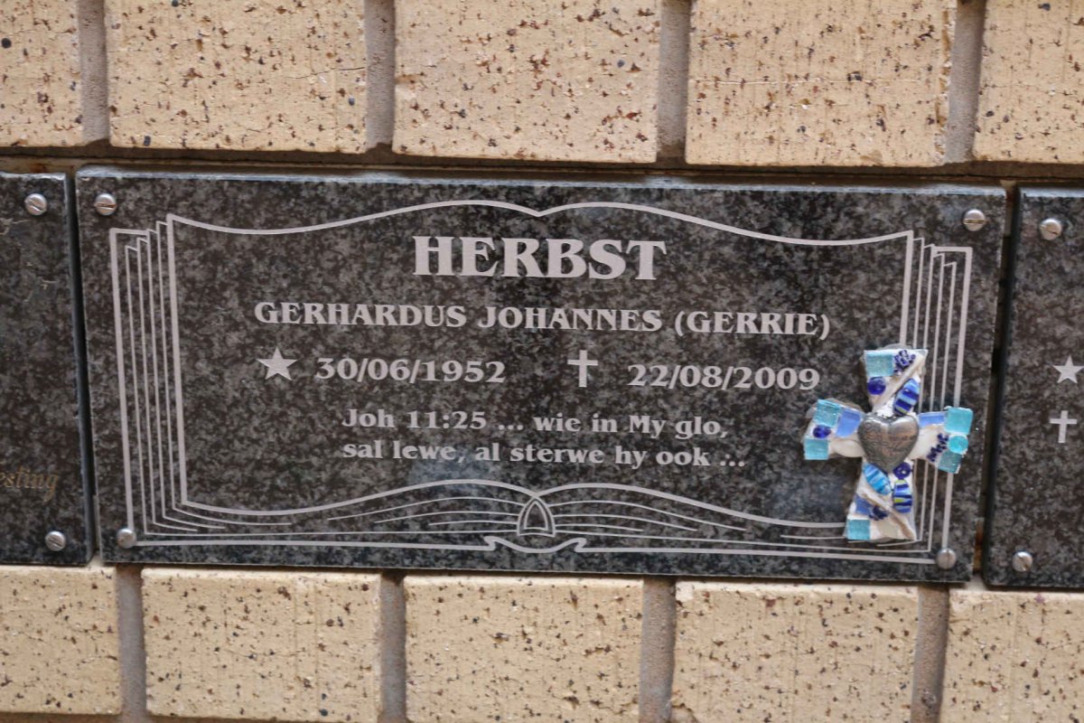 HERBST Gerhardus Johannes 1952-2009