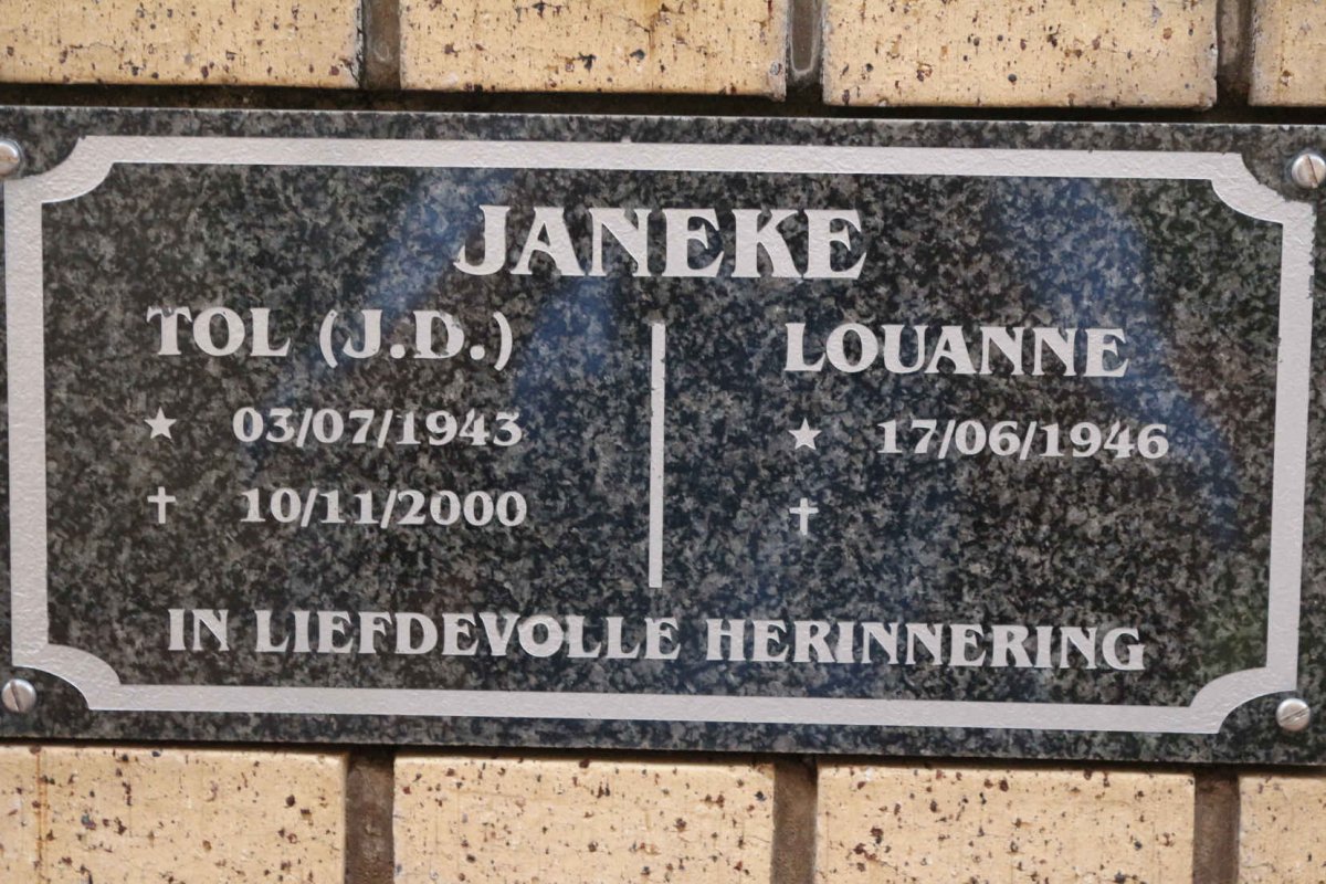 JANEKE J.D. 1943-2000 &amp; Louanne 1946-
