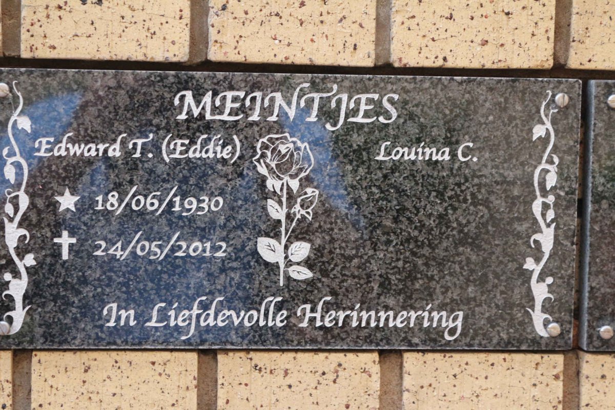 MEINTJES Edward T. 1930-2012 &amp; Louina C.