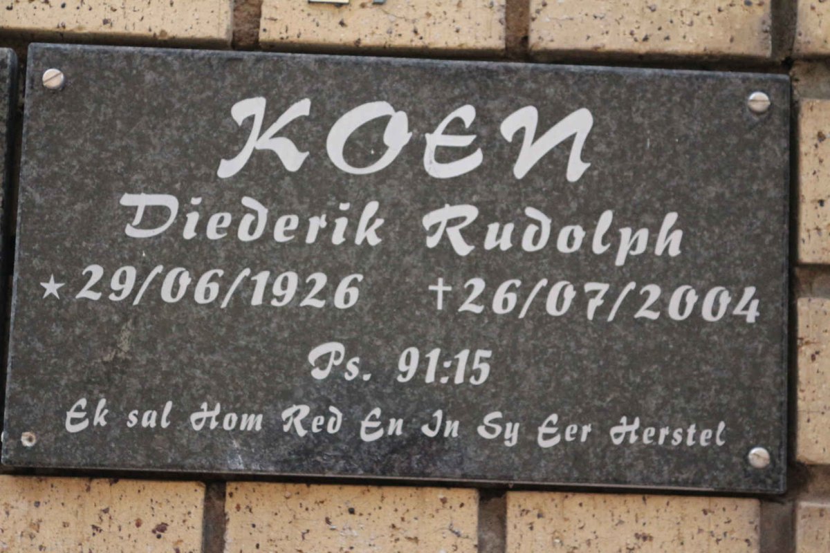 KOEN Diederik Rudolph 1926-2004
