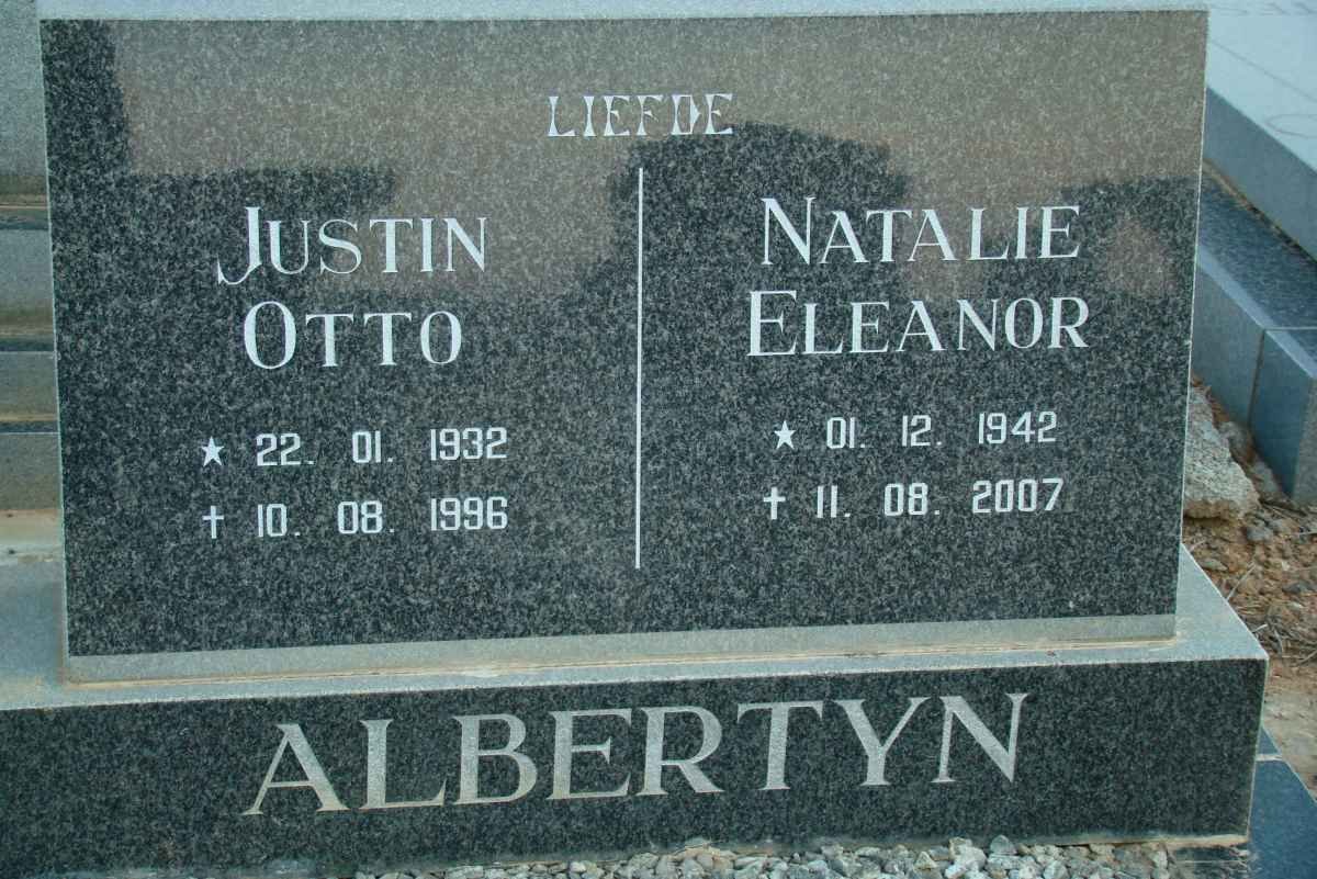 ALBERTYN Justin Otto 1932-1996 &amp; Natalie Eleanor 1942-2007