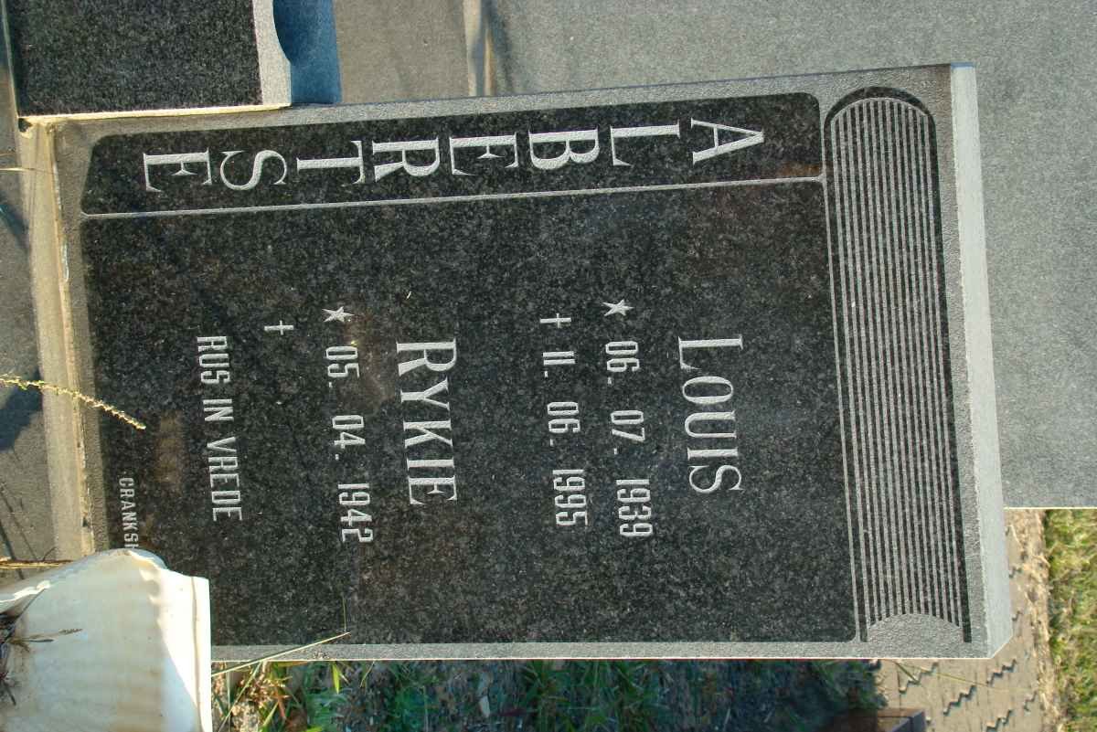 ALBERTSE Louis 1939-1995 &amp; Rykie 1942-