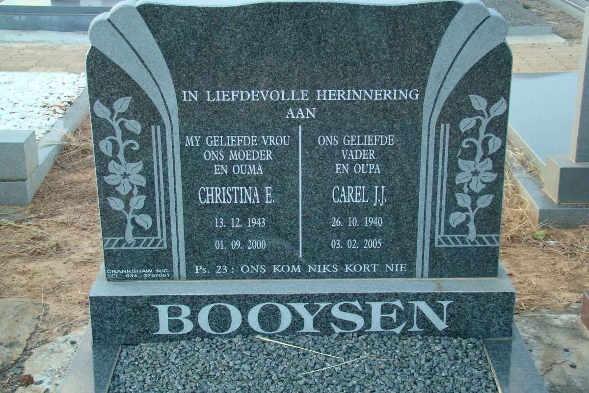 BOOYSEN Carel J.J. 1940-2005 &amp; Christina E. 1943-2000
