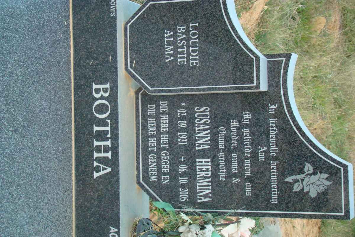 BOTHA Susanna Hermina 1921-2005
