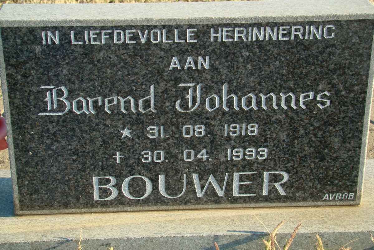 BOUWER Barend Johannes 1918-1993