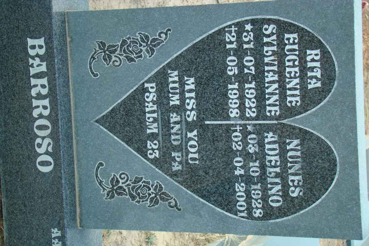 BARROSO Nunes Adelino 1928-2001 &amp; Rita Eugenie Sylvianne 1922-1998