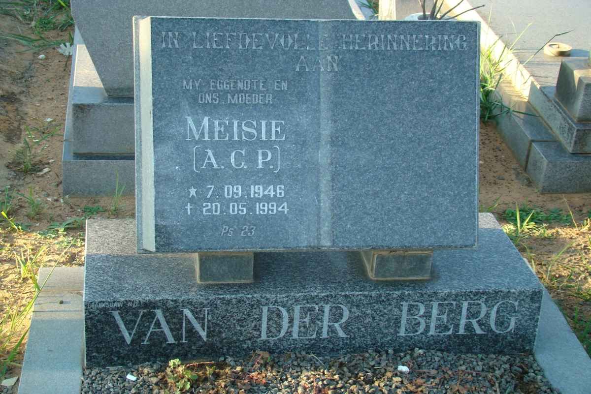 BERG A.C.P., van der 1946-1994