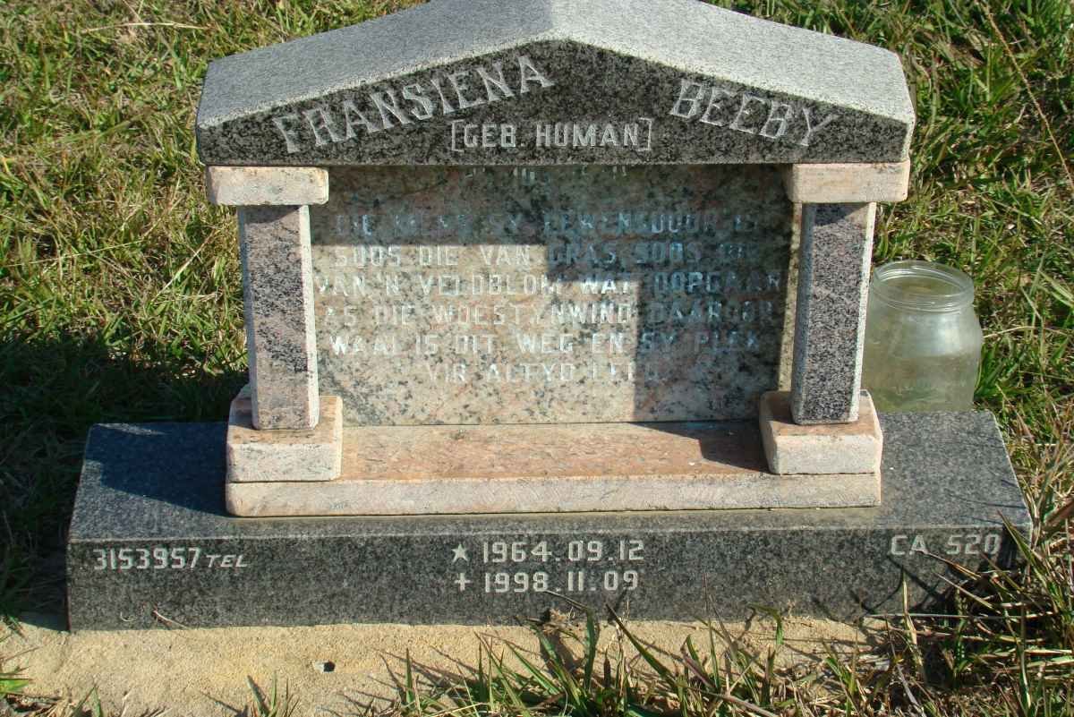 BEEBY Fransiena nee HUMAN 1964-1998