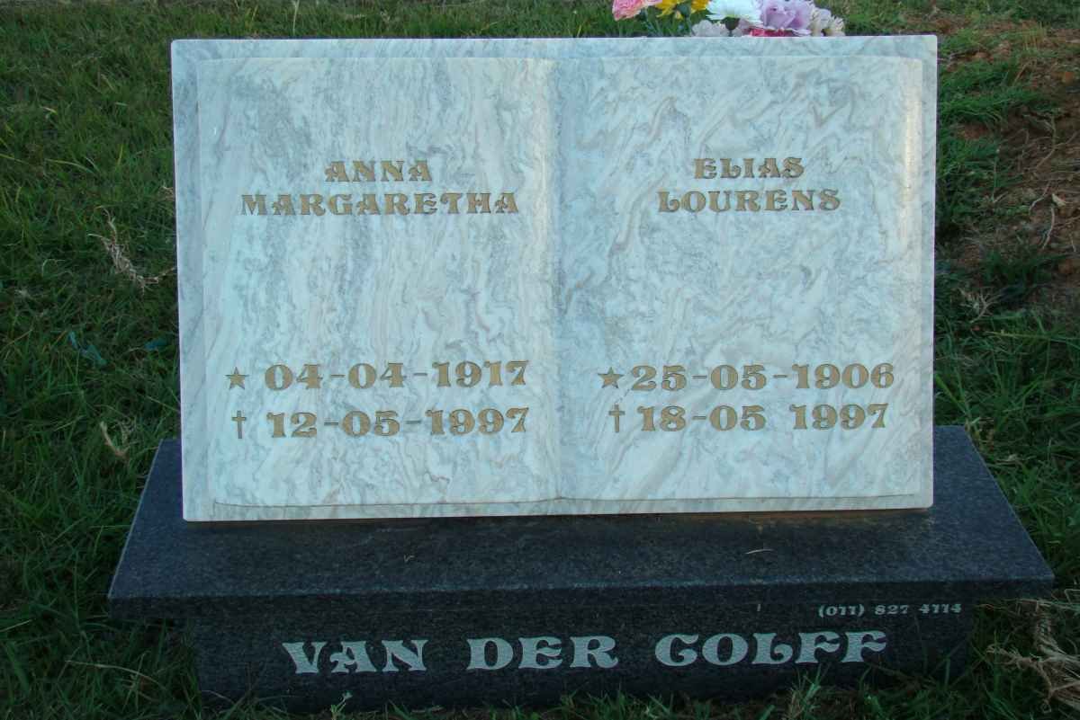 COLFF Elias Lourens, van der 1906-1997 &amp; Anna Margaretha 1917-1997