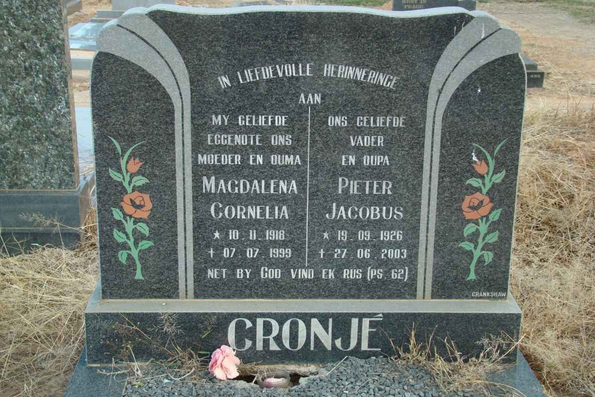 CRONJE Pieter Jacobus 1926-2003 &amp; Magdalena Cornelia 1918-1999