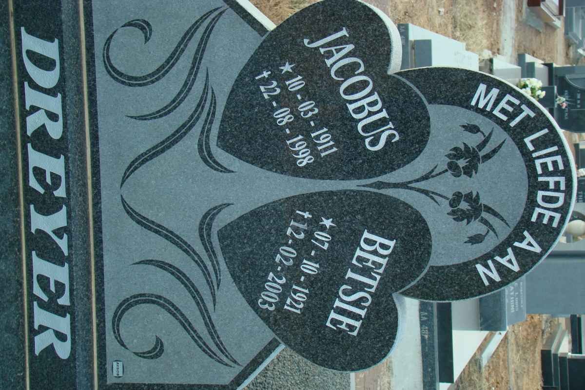 DREYER Jacobus 1911-1998 &amp; Betsie 1921-2003