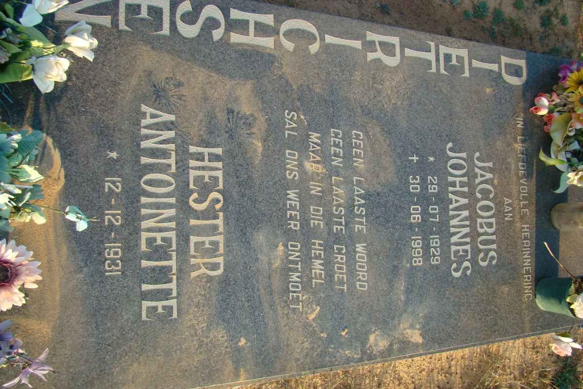 DIETRICHSEN Jacobus Johannes 1929-1998 &amp; Hester Antoinette 1931-