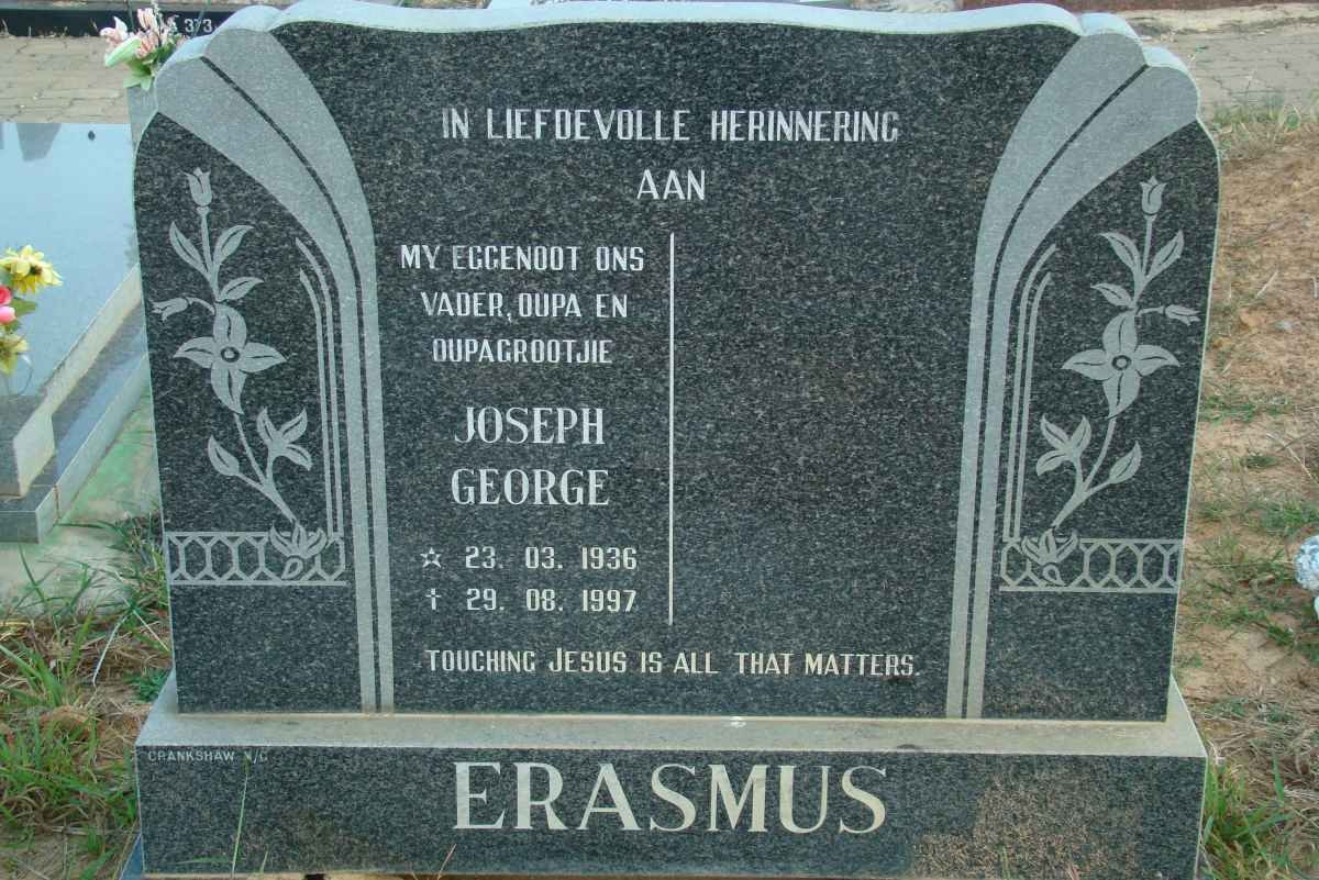 ERASMUS Joseph George 1936-1997