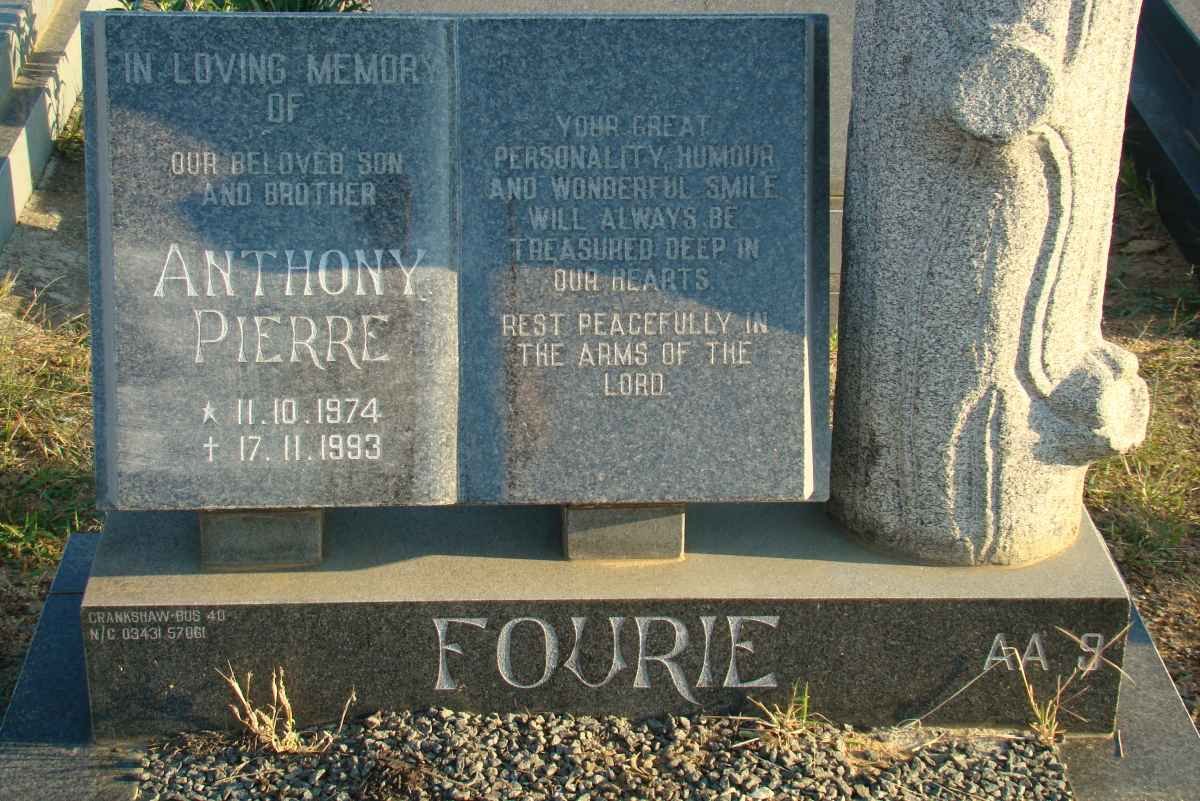 FOURIE Anthony Pierre 1974-1993