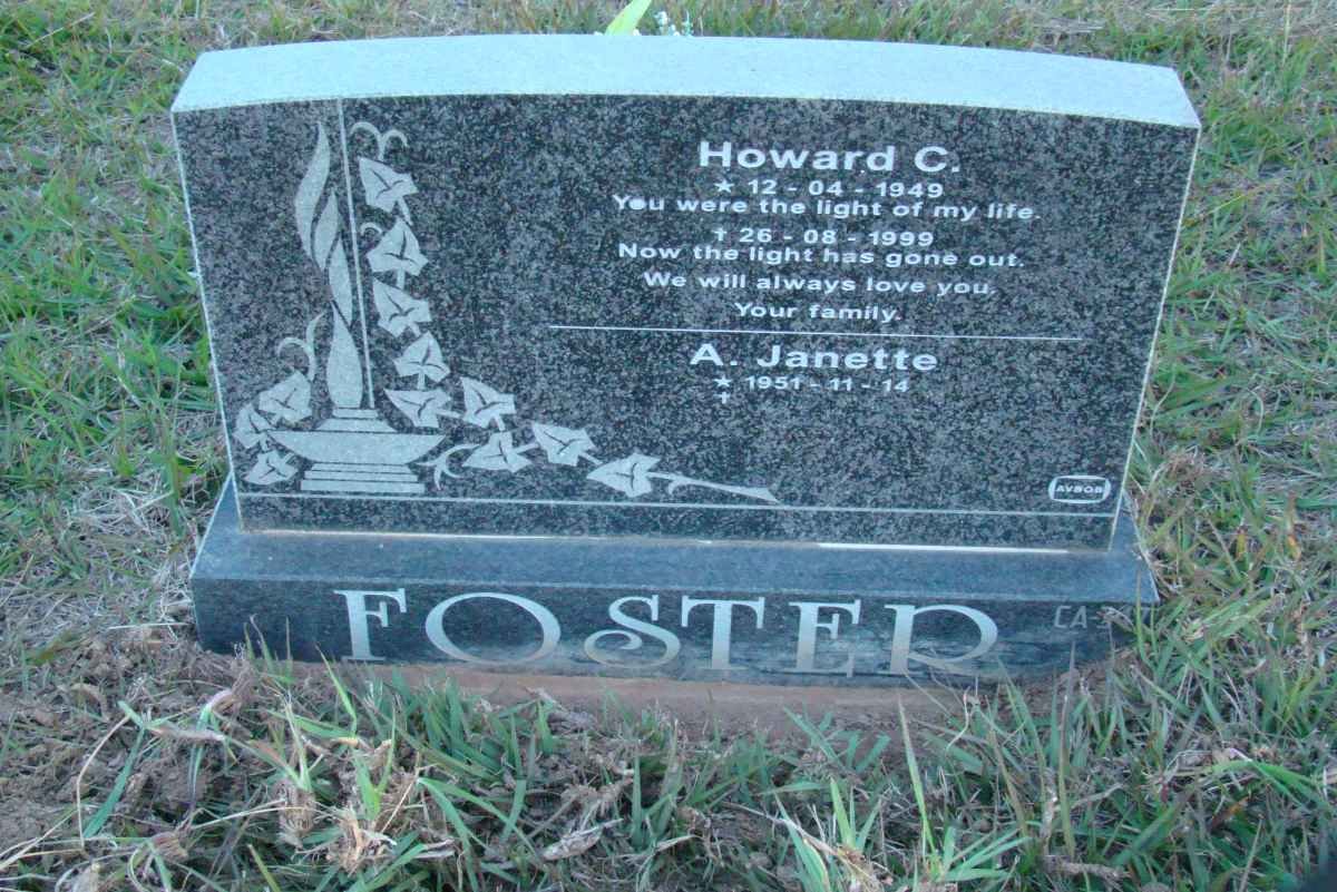 FOSTER Howard C. 1949-1999 &amp; A. Janette 1951-