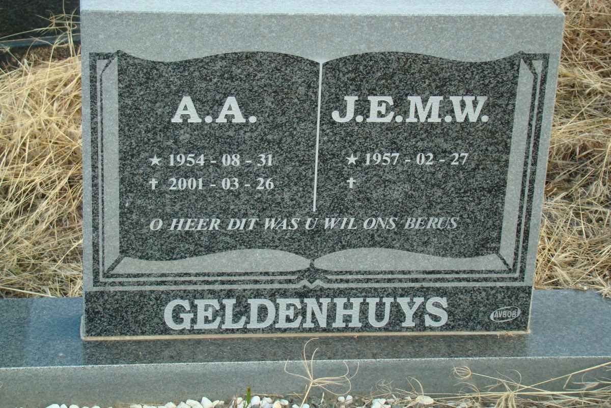 GELDENHUYS A.A. 1954-2001 &amp; J.E.M.W. 1957-