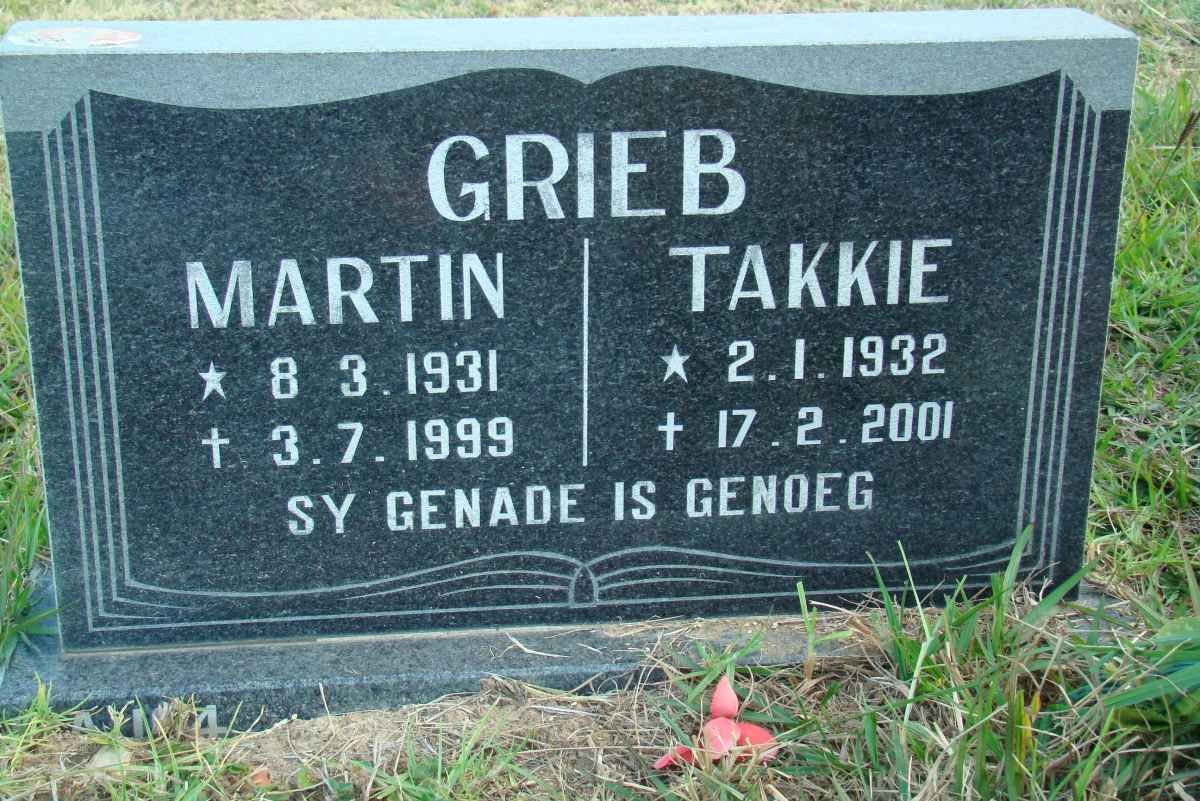 GRIEB Martin 1931-1999 &amp; Takkie 1932-2001