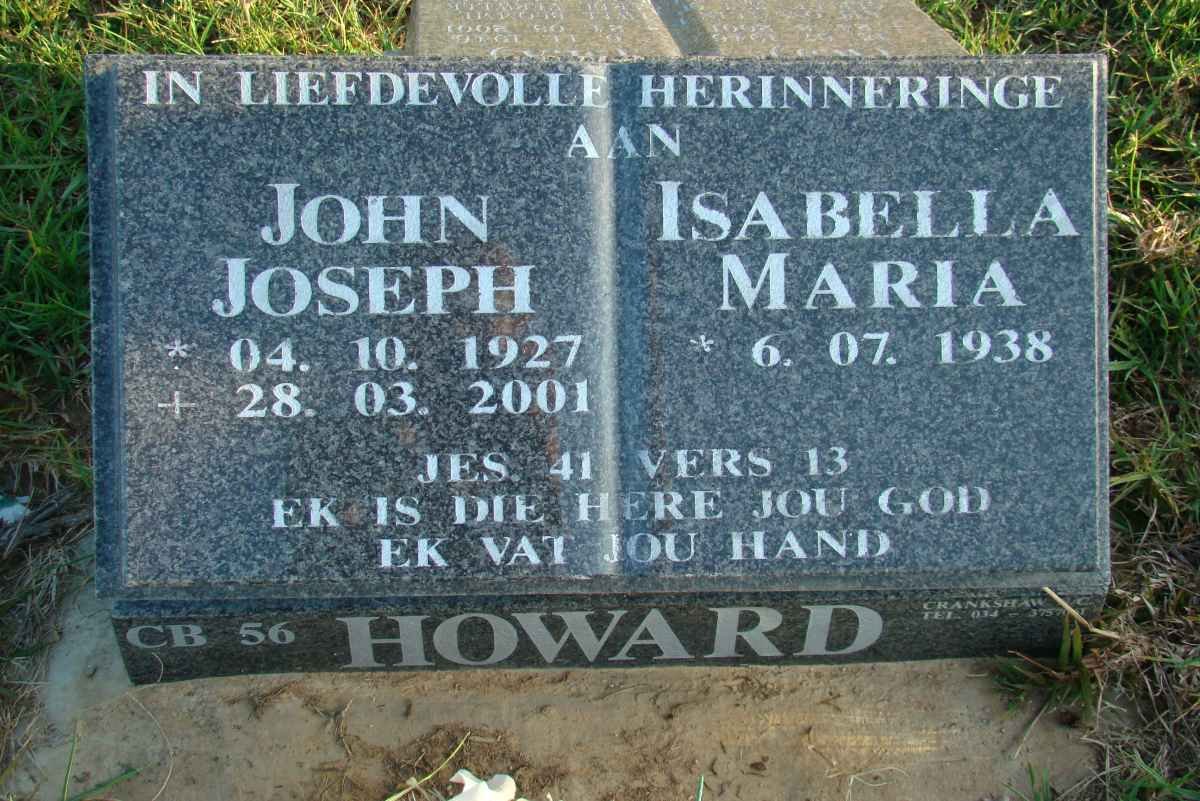 HOWARD John Joseph 1927-2001 &amp; Isabella Maria 1938-