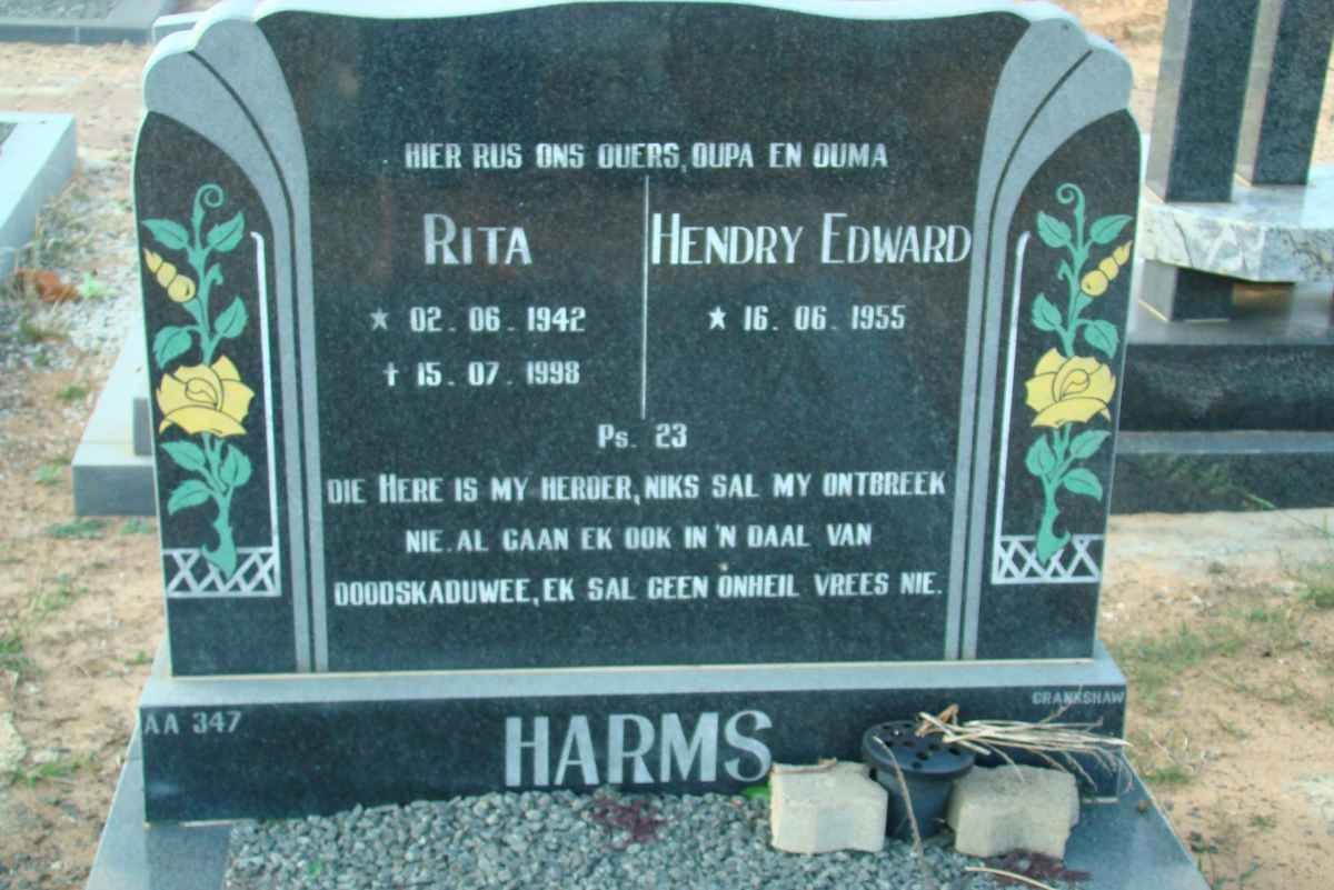 HARMS Hendry Edward 1955- &amp; Rita 1942-1998