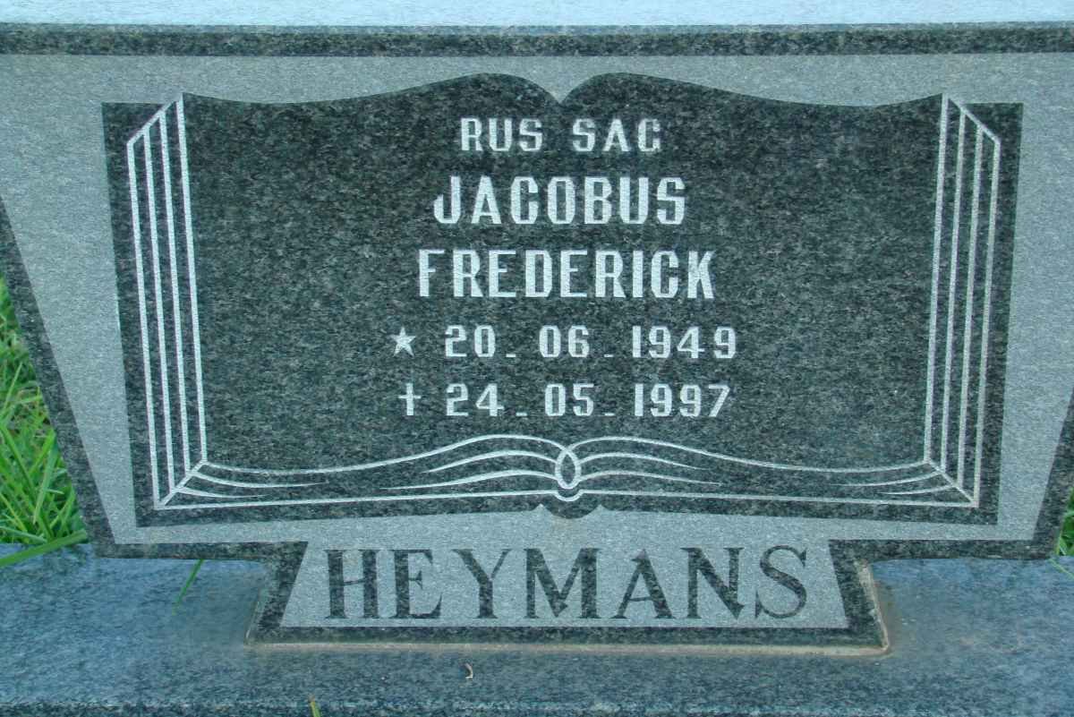 HEYMANS Jacobus Frederick 1949-1997
