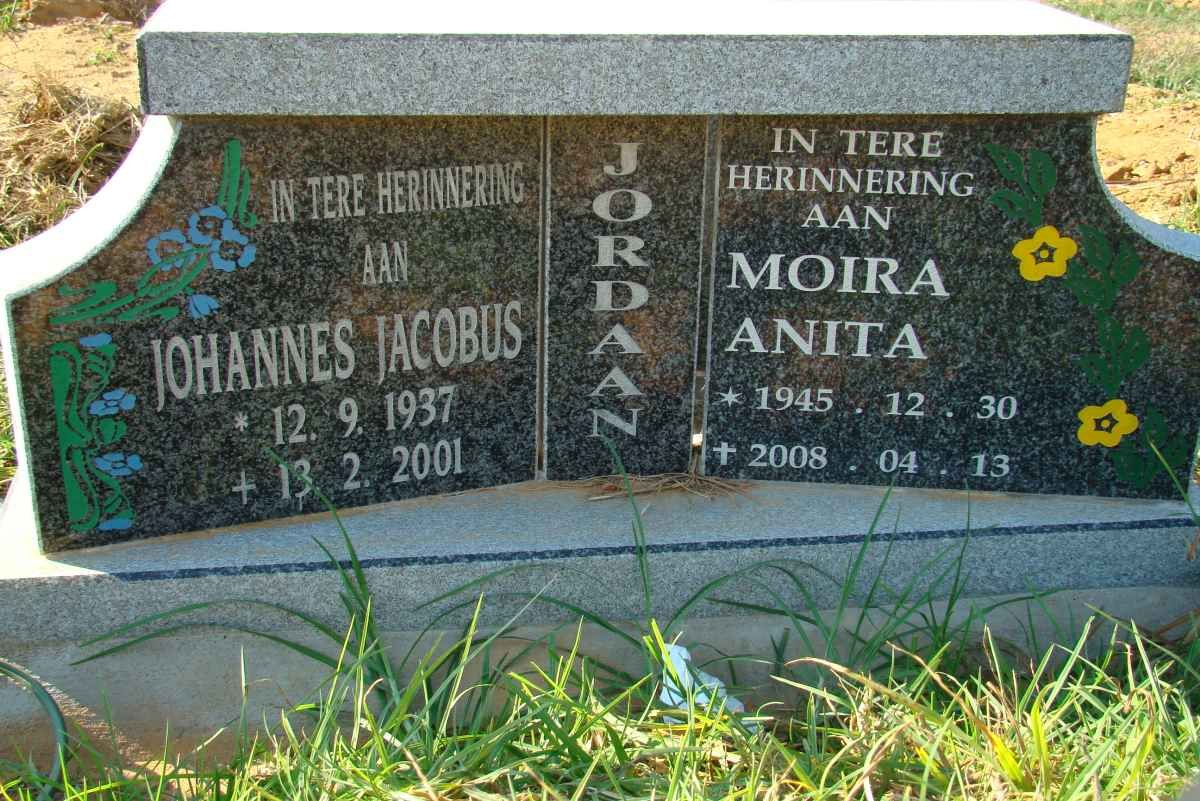 JORDAAN Johannes Jacobus 1937-2001 &amp; Moira Anita 1945-2008