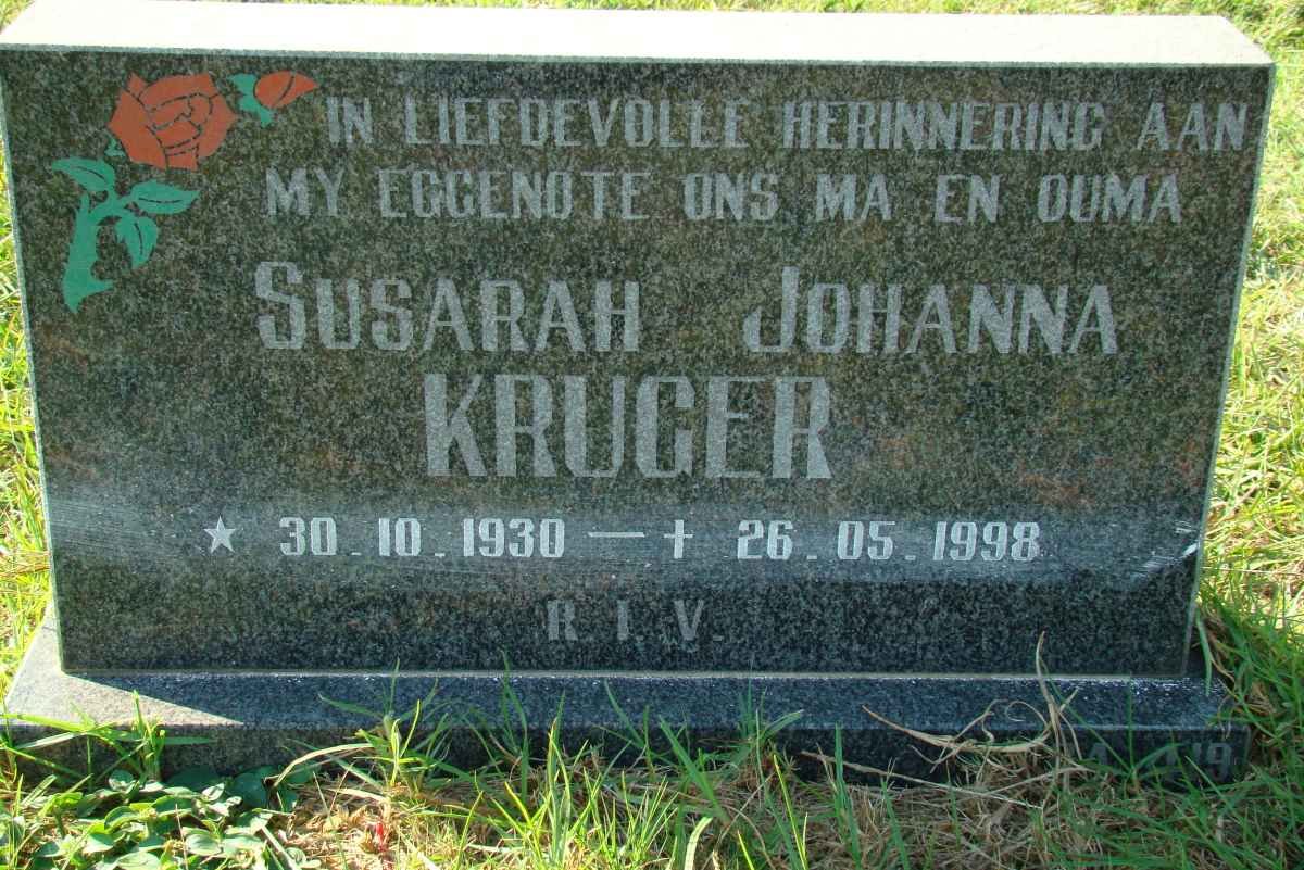 KRUGER Susarah Johanna 1930-1998