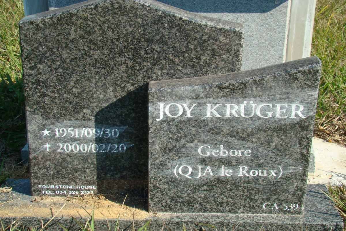 KRUGER Q.J.A. nee LE ROUX 1951-2000
