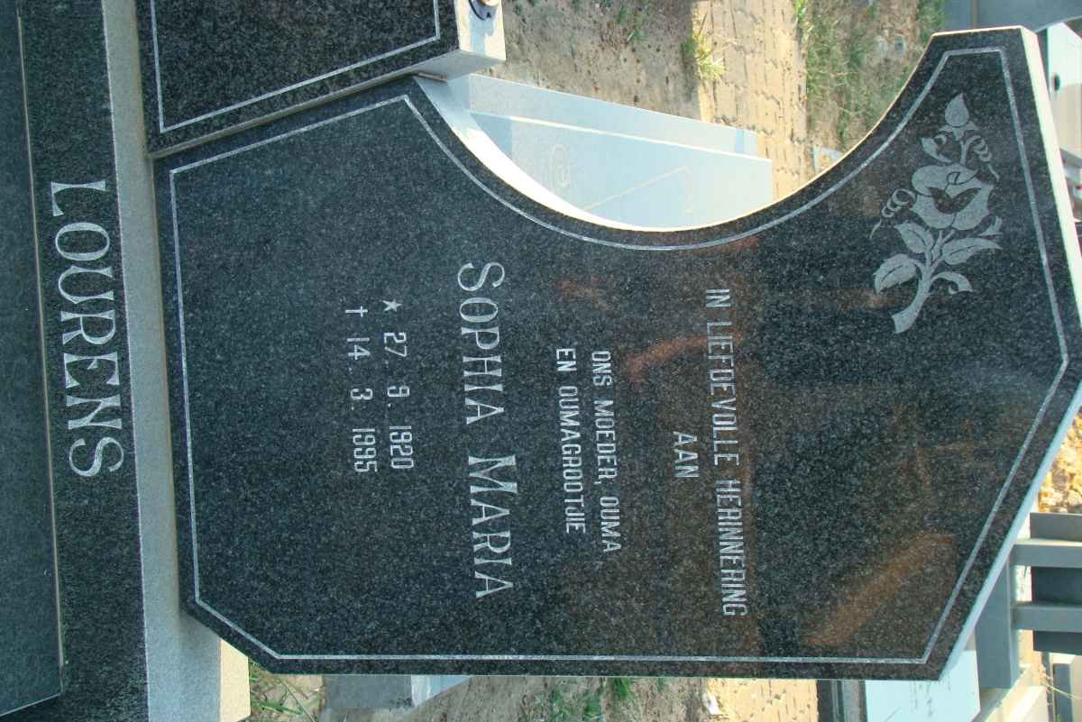LOURENS Sophia Maria 1920-1995