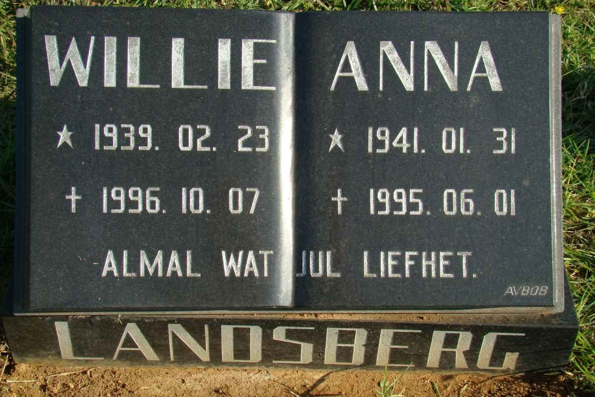 LANDSBERG Willie 1939-1996 &amp; Anna 1941-1995