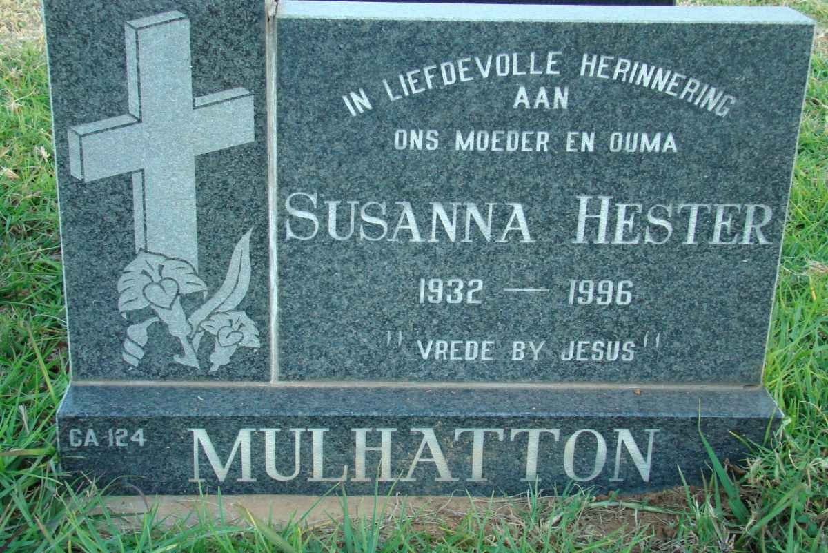 MULHATTON Susanna Hester 1932-1996