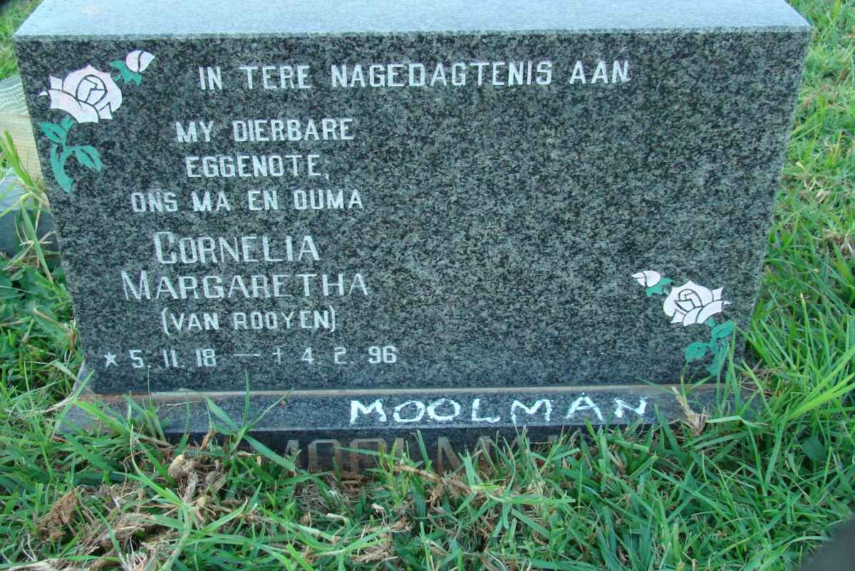 MOOLMAN Cornelia Margaretha nee VAN ROOYEN 1918-1996