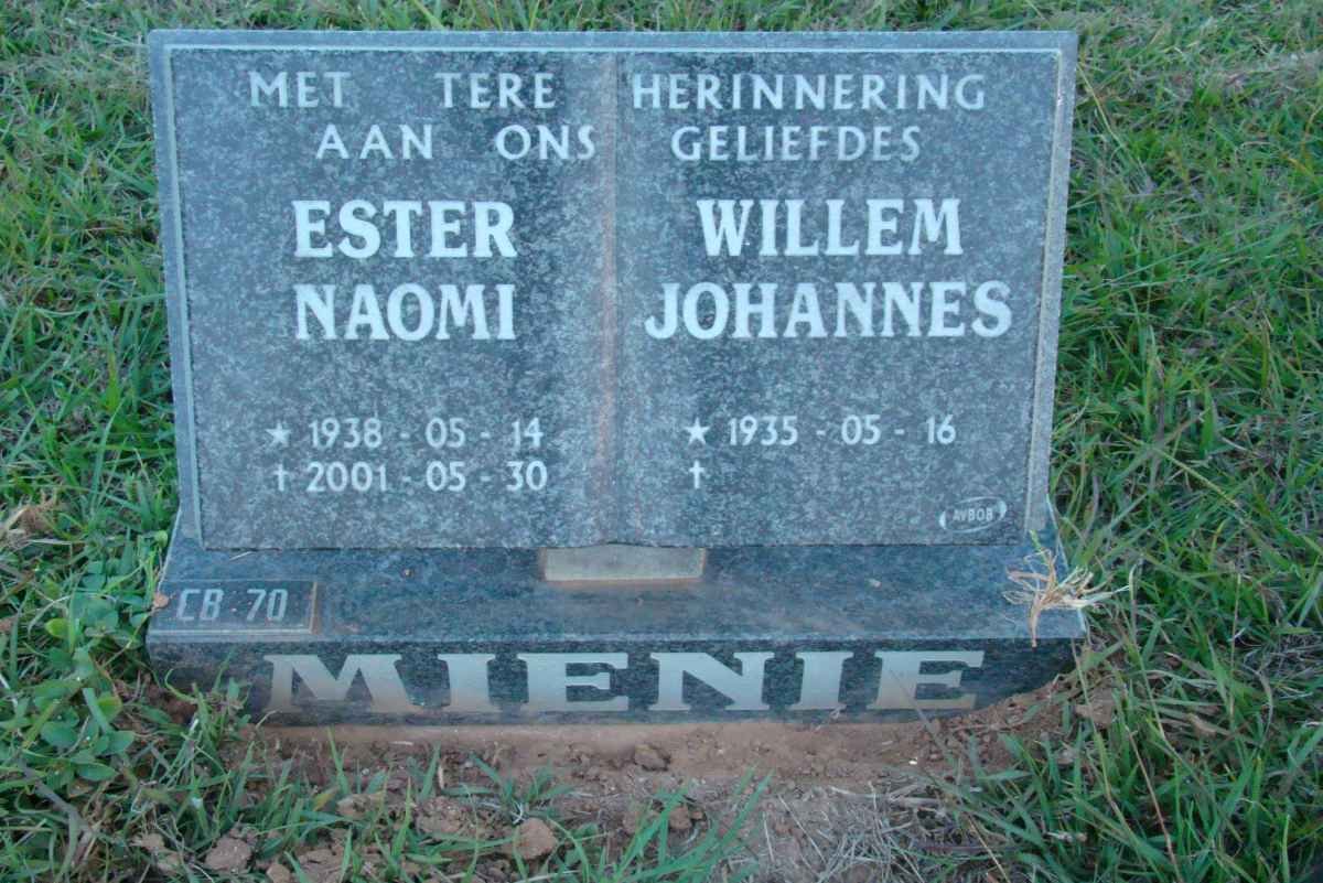 MIENIE Willem Johannes 1935- &amp; Ester Naomi 1938-2001