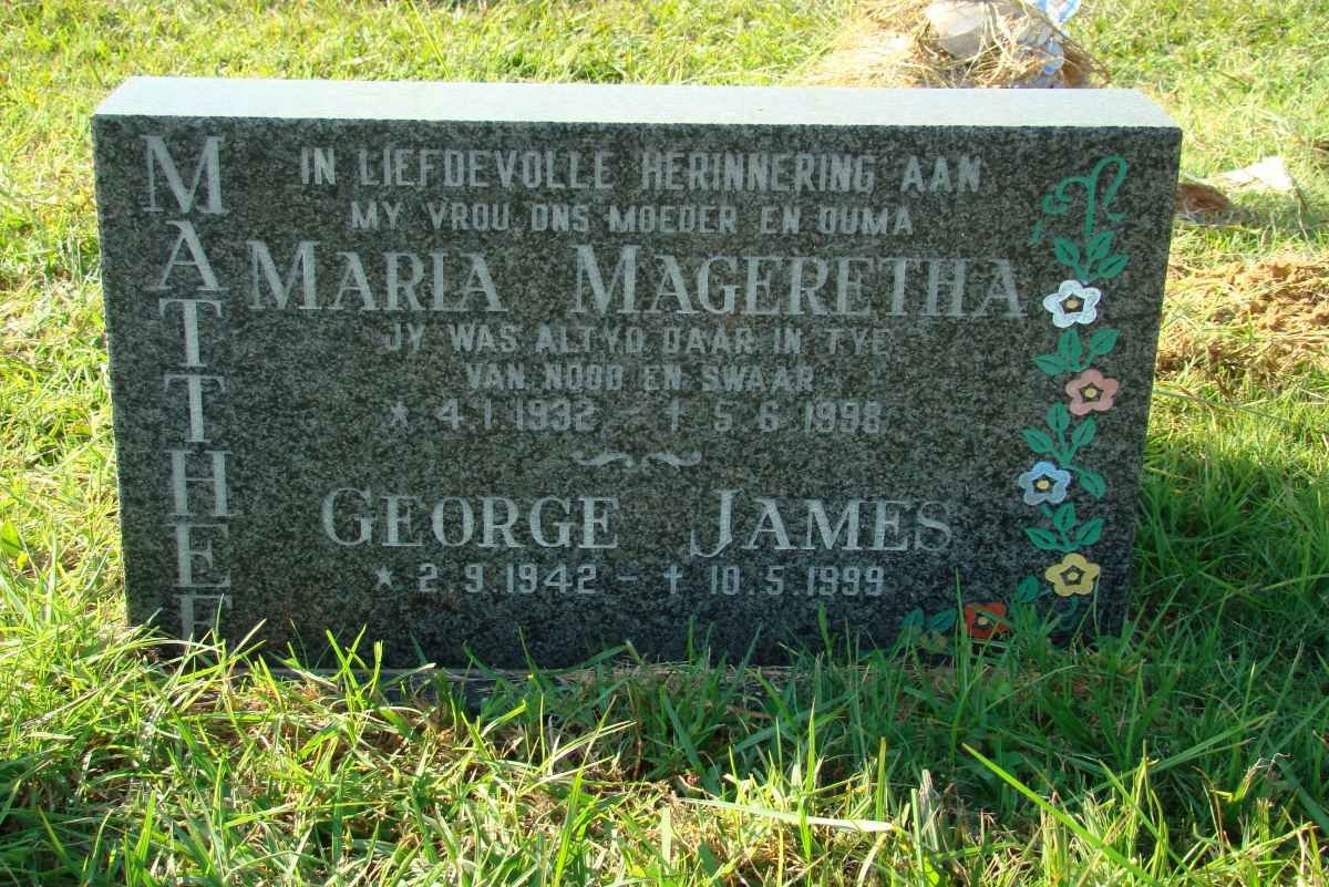 MATTHEE George James 1942-1999 &amp; Maria Mageretha 1932-1998