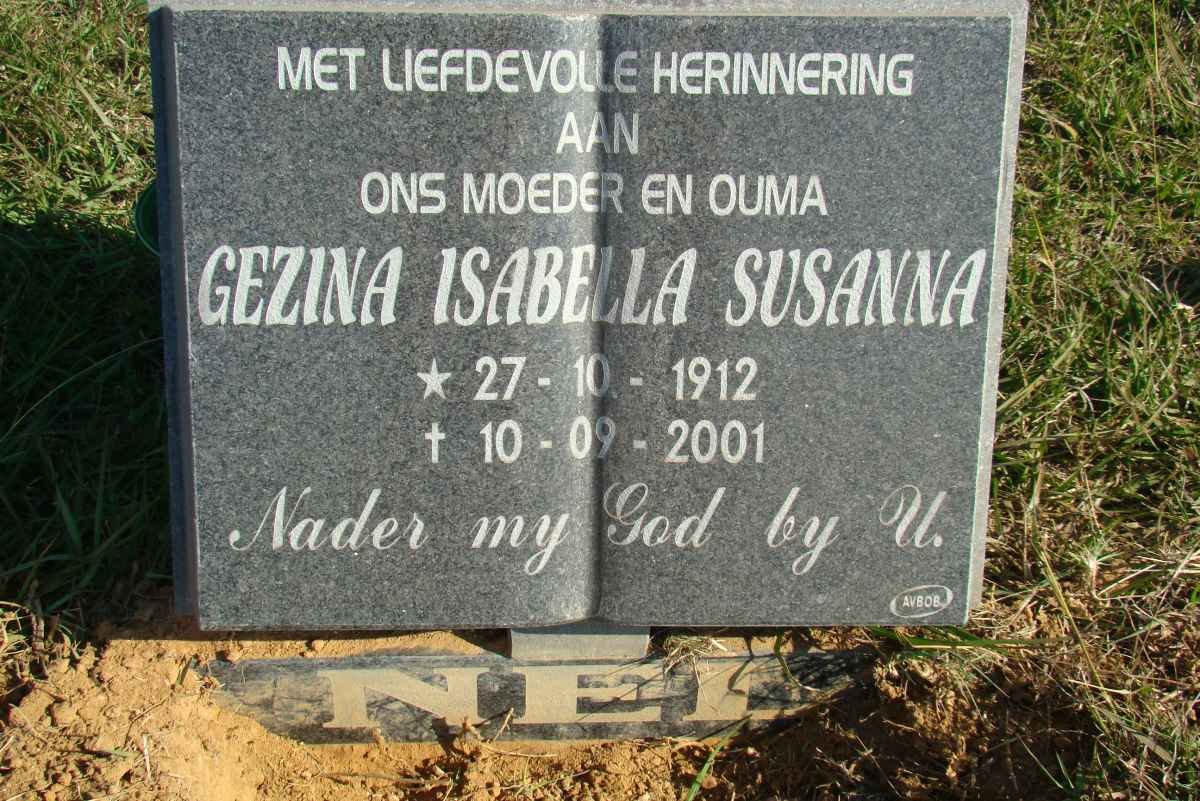 NEL Gezina Isabella Susanna 1912-2001