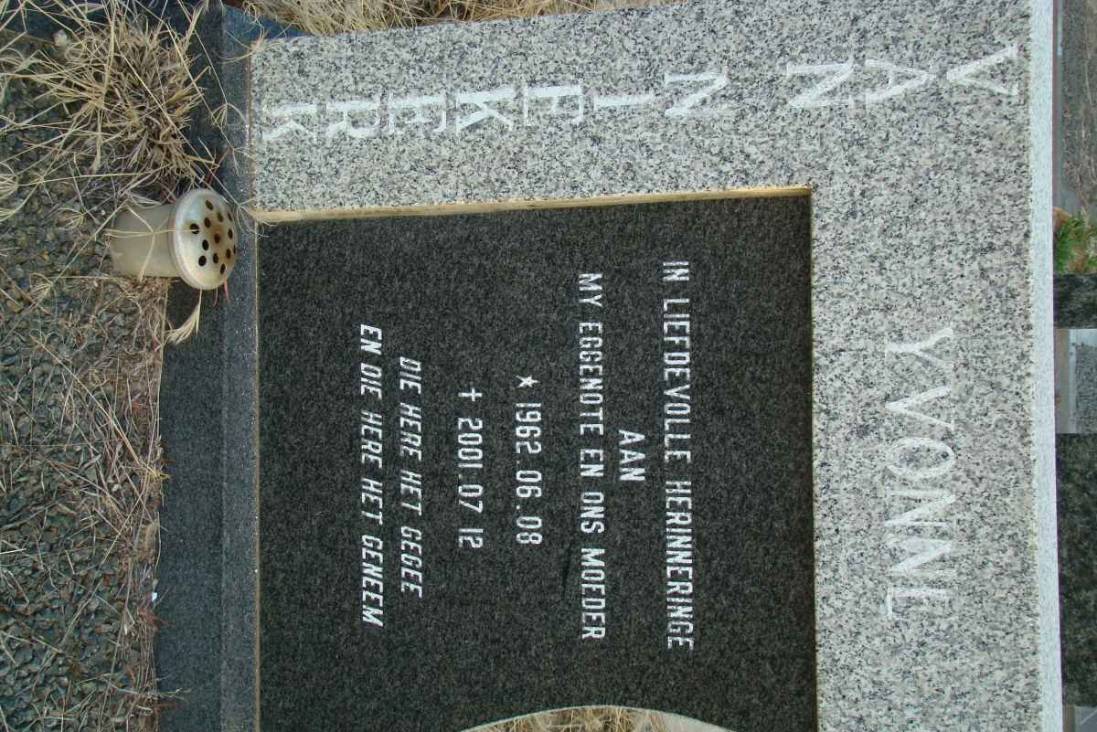 NIEKERK Yvonne, van 1962-2001