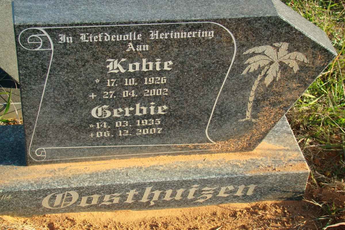 OOSTHUIZEN Kobie 1926-2002 &amp; Gerbie 1935-2007
