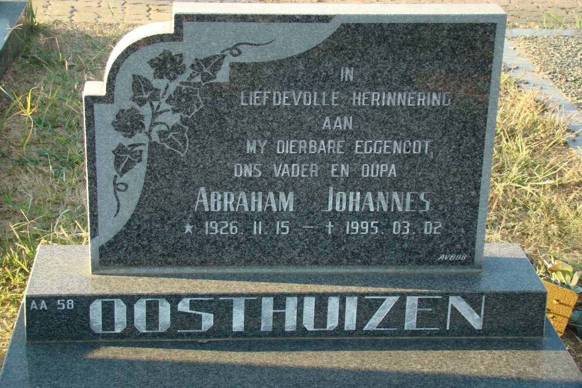 OOSTHUIZEN Abraham Johannes 1926-1995