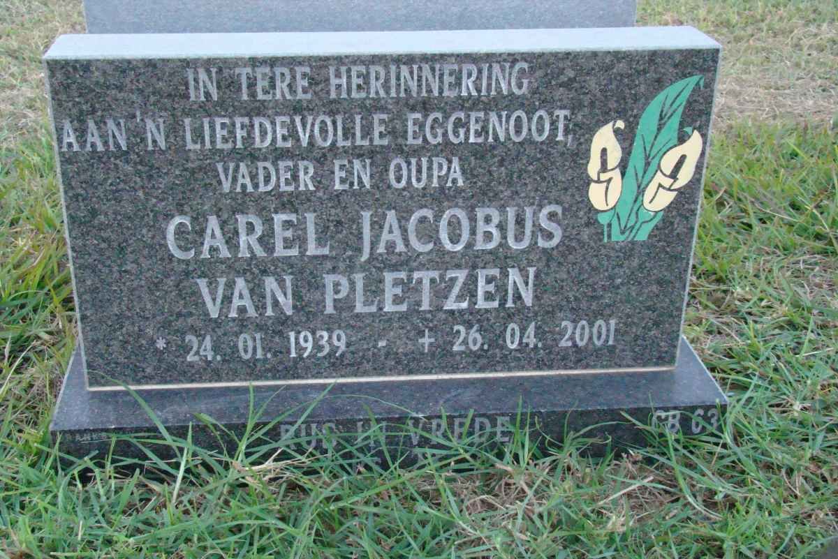 PLETZEN Carel Jacobus, van 1939-2001
