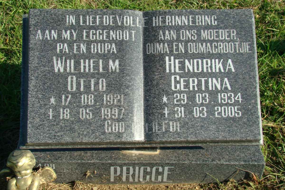 PRIGGE Wilhelm Otto 1921-1997 &amp; Hendrika Gertina 1934-2005