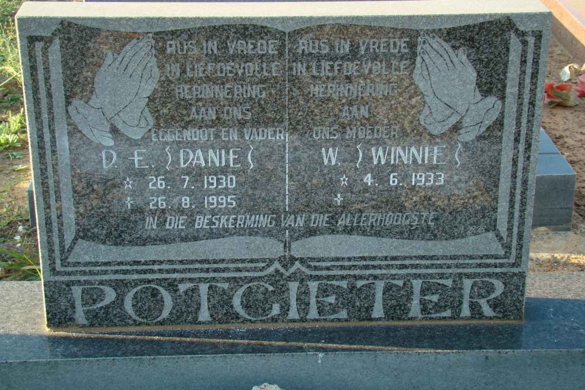 POTGIETER D.E. 1930-1995 &amp; W. 1933-